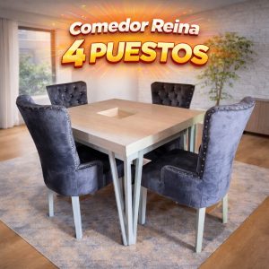 Reina Mesa Madera 4 Puestos AZUL