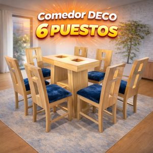 Deco Base Madera 6 Puestos